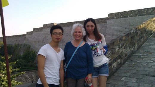 Ebeth, Gloria's cousin and her husband on the steps of the gate