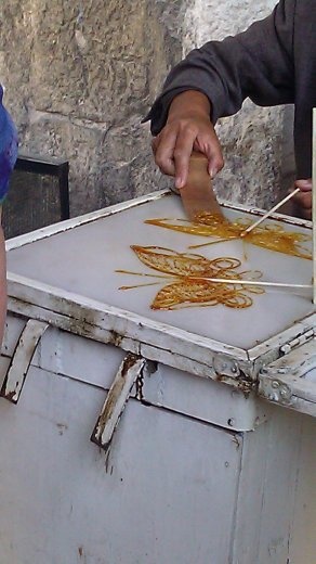 Making butterflies from melted sugar
