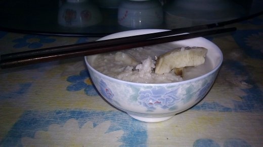 01 October, Tangshan - Rice porridge and sweet potato breakfast
