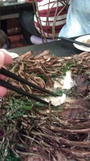 29 September, Dinner - Fish under green onions (as if hidden in the grass)