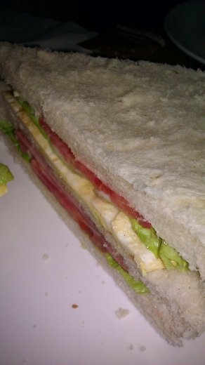 29 September, Lunch - Ham and egg (and tomato) sandwich at the Cup and Cino