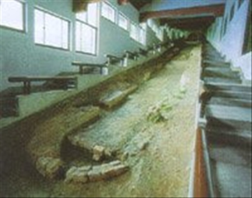 The kiln itlself - it rises uphill and is very long; called the dragon kiln, with a dragon head and dragon tail