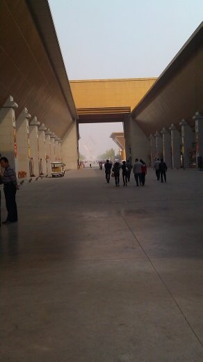 Corridor leading to vast walkway to the New Temple