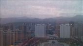 Mountain sunrise from my hotel window (23rd floor): by emacinat, Views[380]