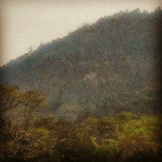 The tiny lighter area in the center of the picture is the outcropping where Chiang Kaishek was captured in 1936.