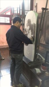 The process of creating the stone rubbings - applying the ink: by emacinat, Views[407]