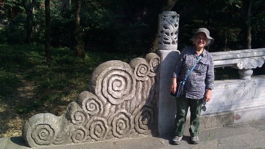 Ebeth at ancient bridge showing restoration