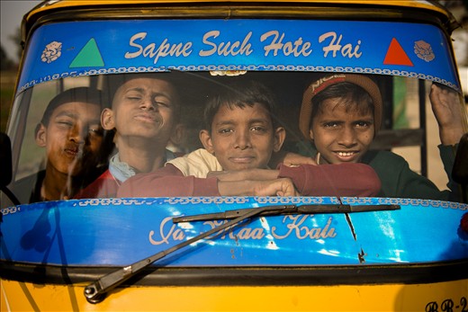 First words when I’ve met them: Ten rupees please. Words when I’ve said “goodbye”: When are you coming back? In-between – great fun and many smiles in the rickshaw! 