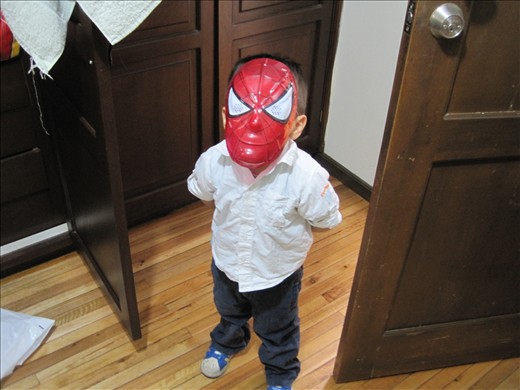 Our cute host brother, Santi- he LOVES spiderman