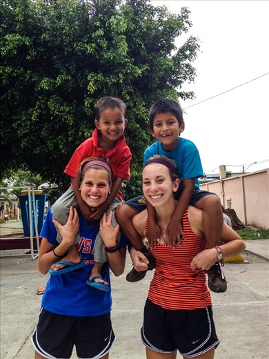 Emily and me with two of the kids 