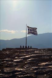 The Greek flag at the Acropolis, Athens.: by emilypeters, Views[240]