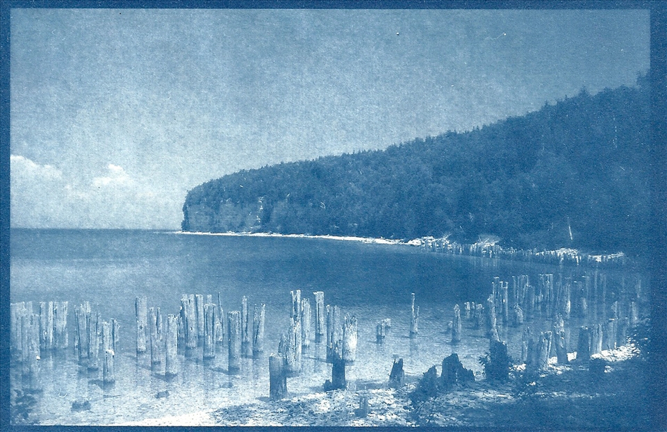 Cyanotype of the eery bluffs in the historic town of Fayette.

*Note: This image was a digital file that I converted into a digital negative to complete in the alternative processes: Cyanotype printing.