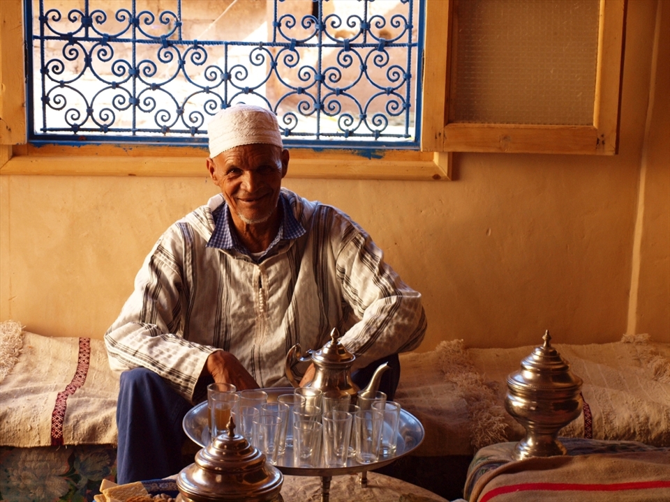 Refreshing mint tea served by the head of the family.
