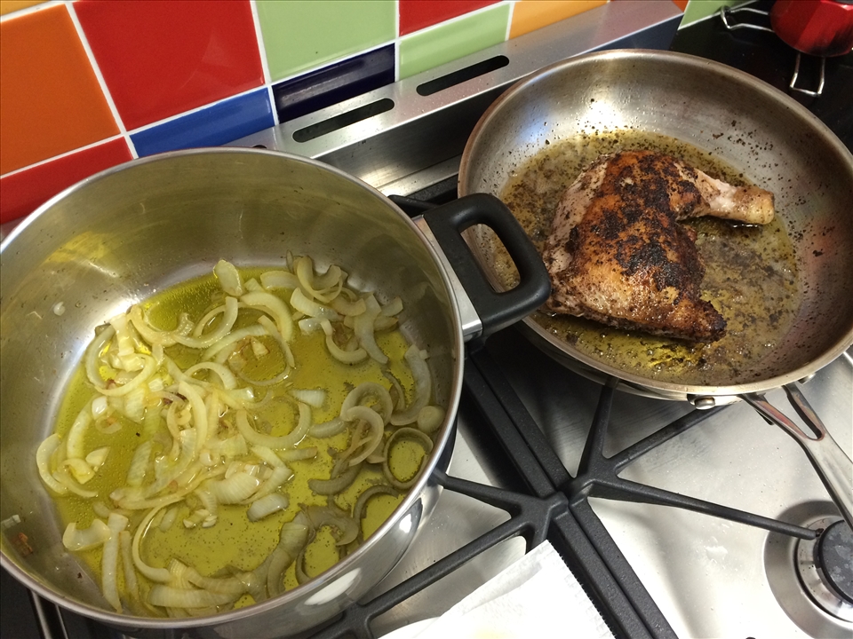 The kitchen is filled with the smell of the Middle East by now