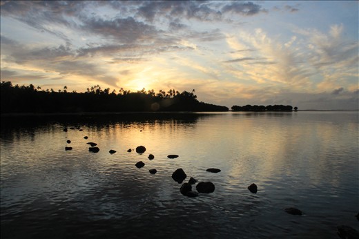 Sunrise at Vanua Levu, Fiji. Plan the day at breakfast. Always include a nap.