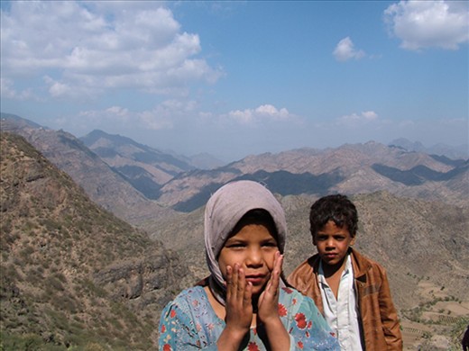 Children I befriended in the mountains outside of Sanna in Yemen.