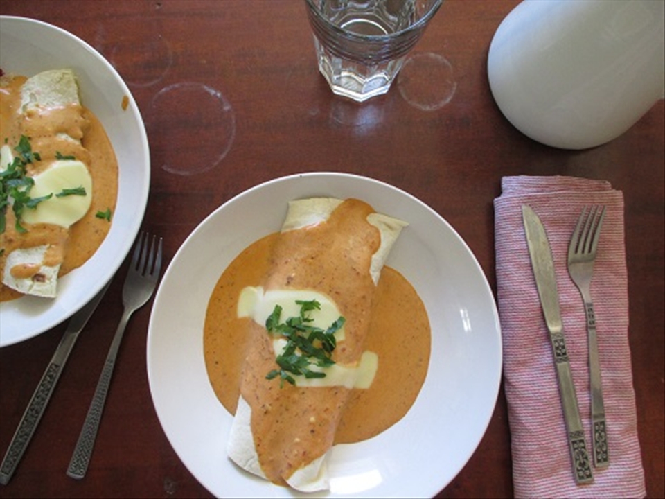 Hibiscus Flower Enchiladas with Chipotle Sauce