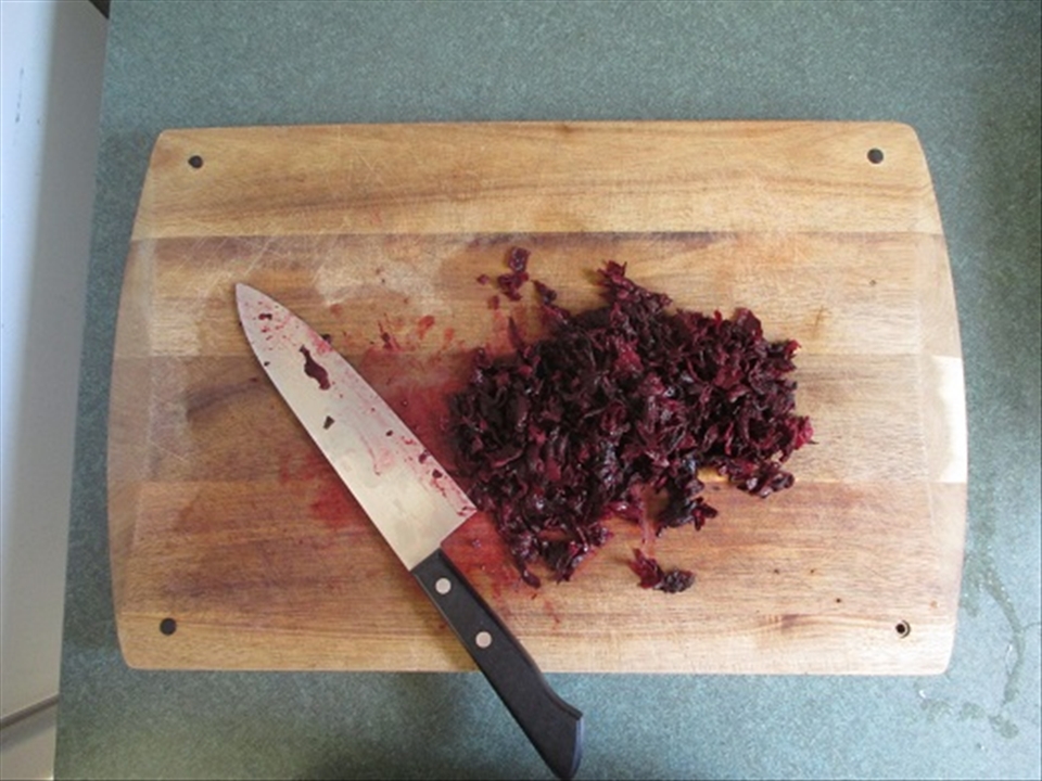 Chopped hibiscus flowers