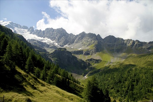 Cima Piazzi glacier in the alps in Northern Italy has decreased in area by 21%