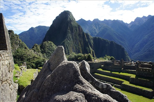 Sculpted rock at the center of the ancient city, depicting the mountains near by