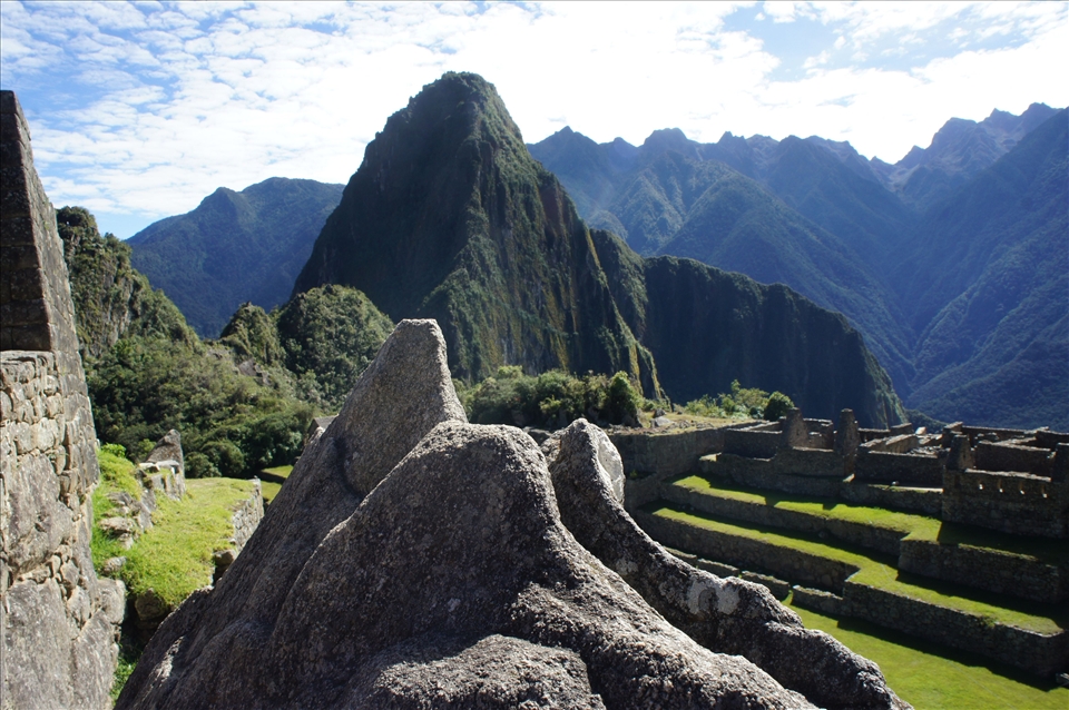 Sculpted rock at the center of the ancient city, depicting the mountains near by