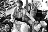 MOHINGA: One of the best ways to understand others history is through its food. This lady is preparing Myanmar’s traditional rice noodle snack called mohinga for her customer. A great snack to start the day.: by emmir, Views[1032]