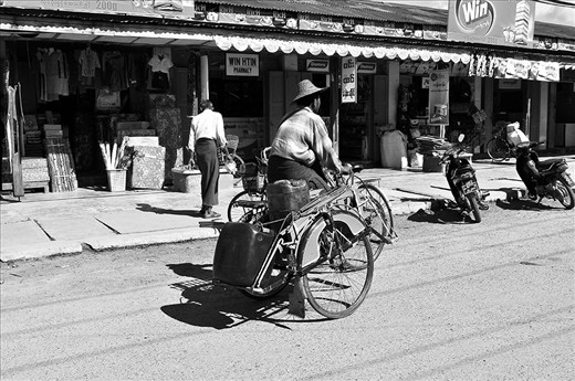 DELIVERIES: From Inle Lake, some products are being delivered to other locations in Nyaung Shwe via bicycle.