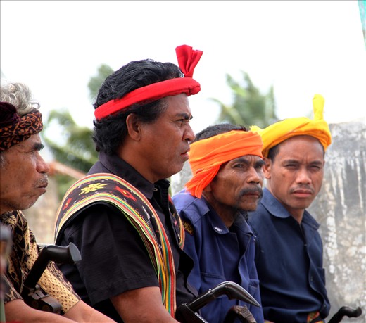 The elder are watching and supervise the game from the merge of the aside