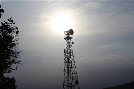 BSNL Tower kissing setting sun
