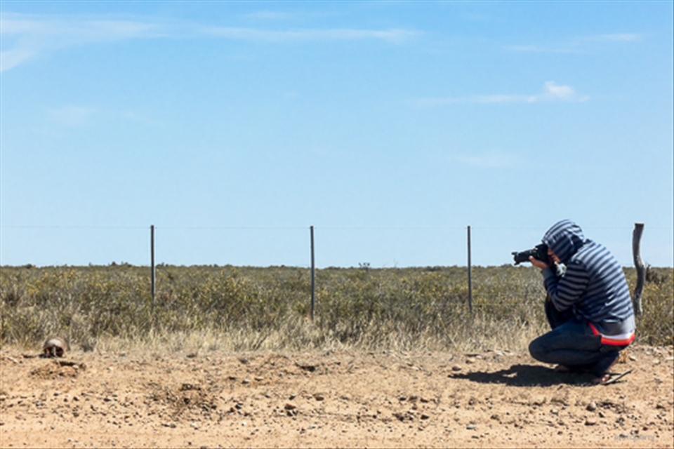 Me taking picture Mulita - Puerto Madryn - Argentina 2013