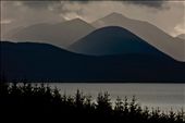 This is a photograph of the Cuillin hills on the Isle of Skye from a hillside above the mains of Applecross. These hills are also a defining view from the place and many hours are taken up by locals and visitors alike, imagining and contemplating while the scene before them constantly changes and is never the same twice.: by eol, Views[267]