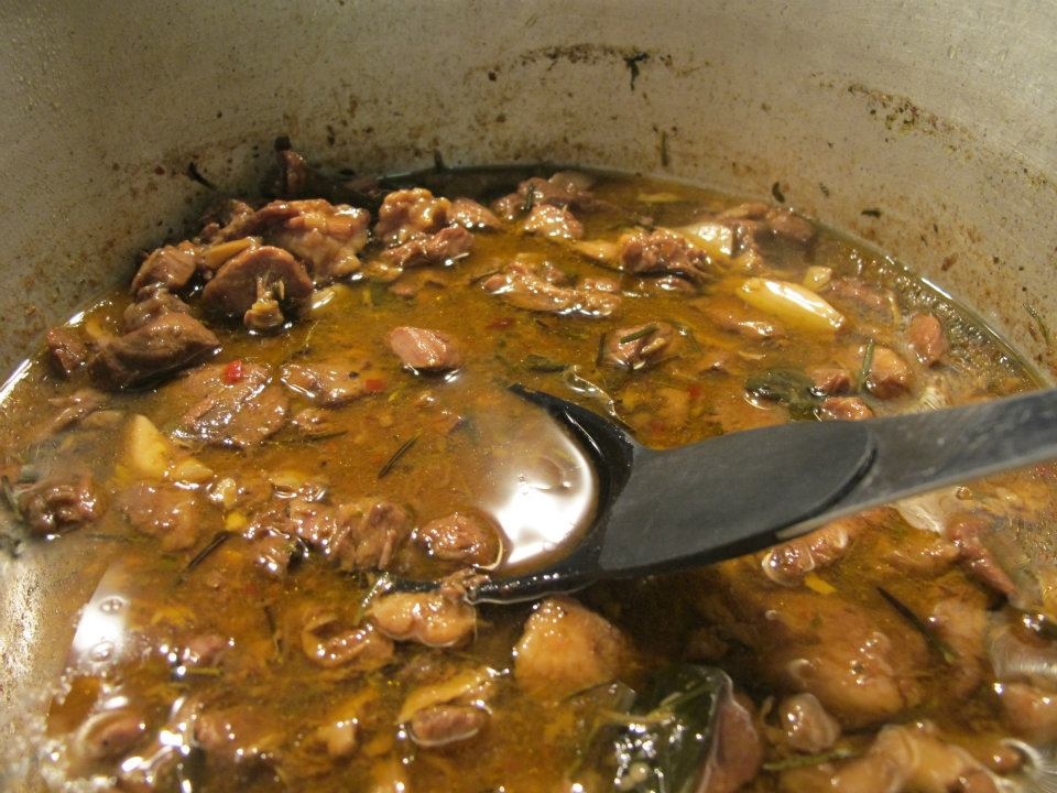 Not your average adobo simmering in a pot, until lamb falls off the bone