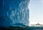 Extreme: A ship approaches a piece of B15, the largest iceberg in history.: by ericlewphoto, Views[559]