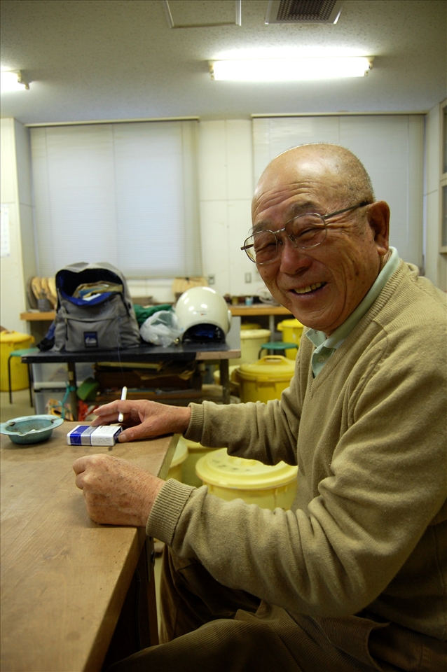 Although I only see him during pottery class, his ever present motorcycle helmet and cigarettes remind me of his life outside of this room.