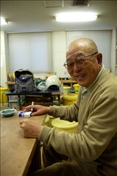 Although I only see him during pottery class, his ever present motorcycle helmet and cigarettes remind me of his life outside of this room.: by escape, Views[532]