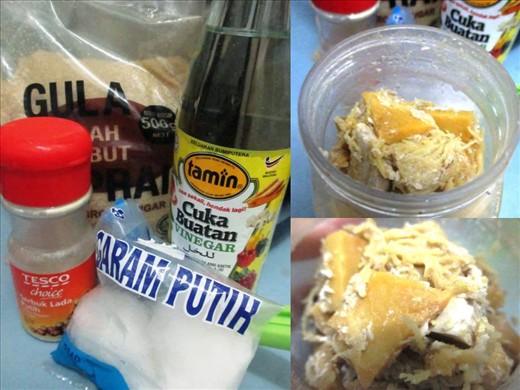 Brown Sugar, Vinegar, Salt, Pepper, Bambangan