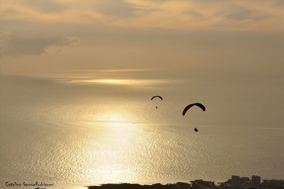 sunset in Costa Adeje from the sky