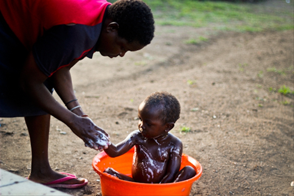 But then it was time for his mother, Dorkas,  to scrub him clean, and off he went to bed.