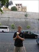 Ian in front of the Vatican wall with an exceptional gelato: by europe2013, Views[895]