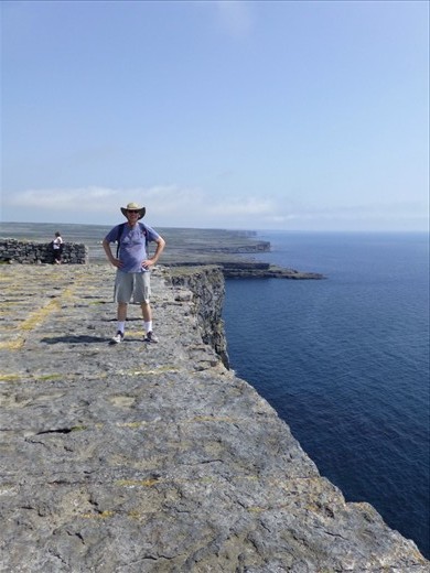 On the edge of Aran islands at Dún Aonghasa fort
