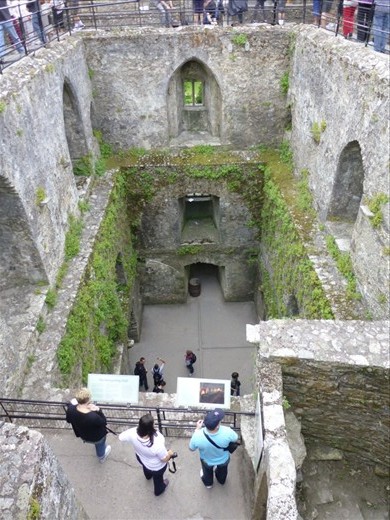 Looking into Blarney Castle - the stone kissing is happening at the top opposite