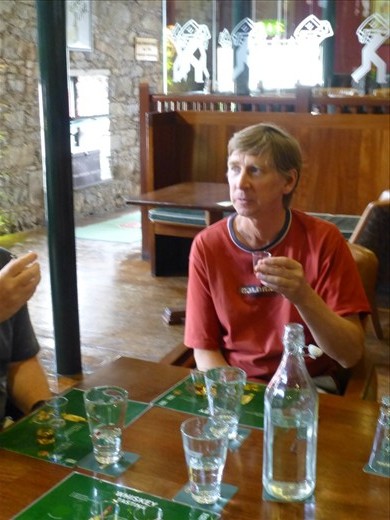 Ian taste testing Jameson whiskey at their distillery