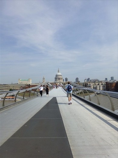 Looking at St Paul's from the Millennium Bridge