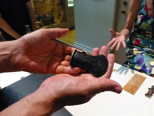 At the British museum. This axe head Ian is holding is 3500 years old!!