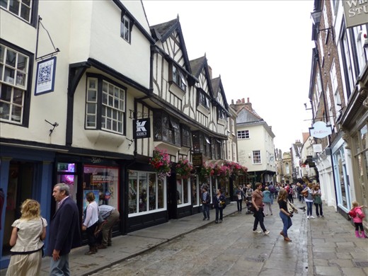 The street of York.  Can you see the lean on the houses?