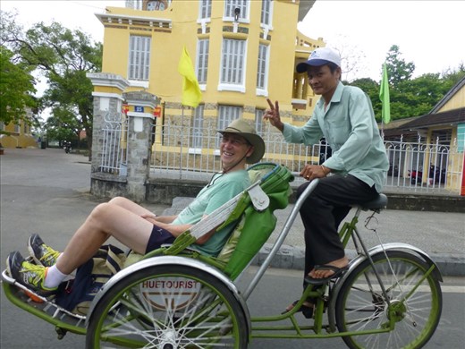 Ian on the cyclo on the way to the Imperial City