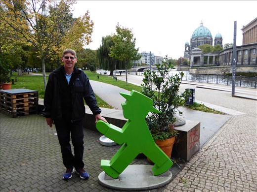 Berliner Dom in the background and museum island to the side & an Ampelmann!!!