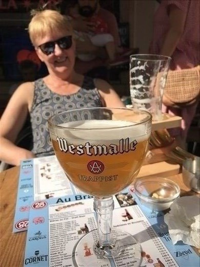 Checking out the Belgian beer