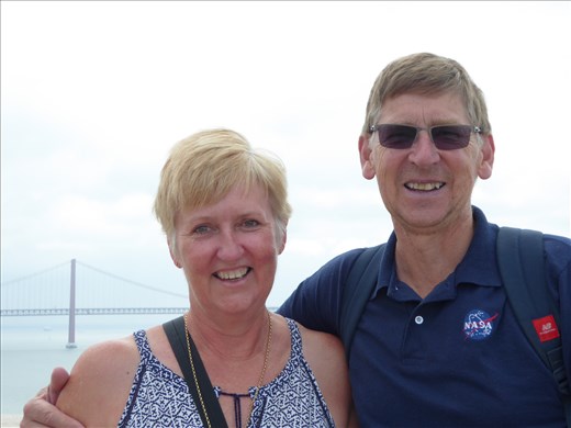 At the top of the Discoveries Monument