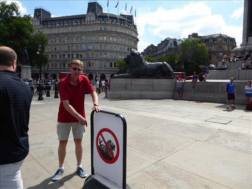 No falling off the lions at Trafalgar square :)